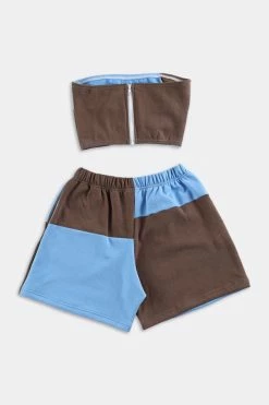 Discount ???? Women's Frankie Collective Rework Champion Patchwork Sweatshort Set 035 Blue ???? -Urban Renewal shop unnamed file 666