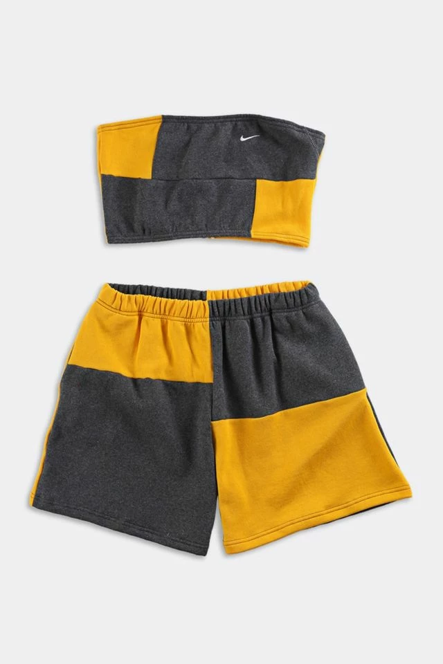 Frankie Collective Rework Nike Patchwork Sweatshort Set 100 Wholesale ???? Women's Frankie Collective Rework Nike Patchwork Sweatshort Set 100 Yellow ???? -Urban Renewal shop unnamed file 672