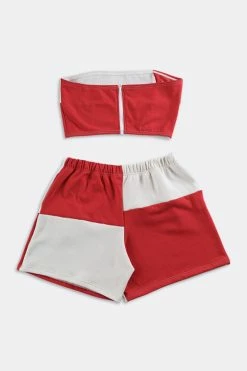 Wholesale ???? Women's Frankie Collective Rework Champion Patchwork Sweatshort Set 038 Red ???? -Urban Renewal shop unnamed file 678