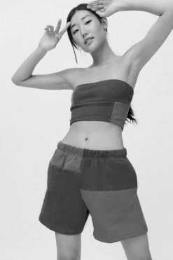 Wholesale ???? Women's Frankie Collective Rework Champion Patchwork Sweatshort Set 038 Red ???? -Urban Renewal shop unnamed file 679