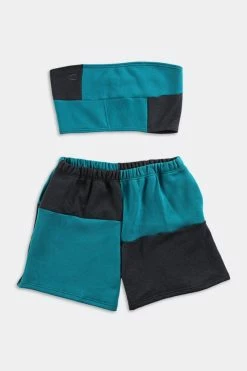 Buy ???? Women's Frankie Collective Rework Champion Patchwork Sweatshort Set 041 Blue ????