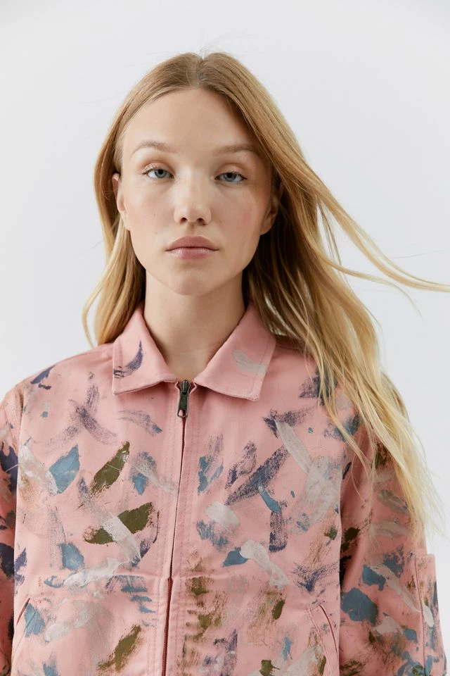 Dickies X Urban Renewal Remade Paint Zip Jacket Promo ???? Women's Dickies X Urban Renewal Remade Paint Zip Jacket Pink ???? -Urban Renewal shop unnamed file 706
