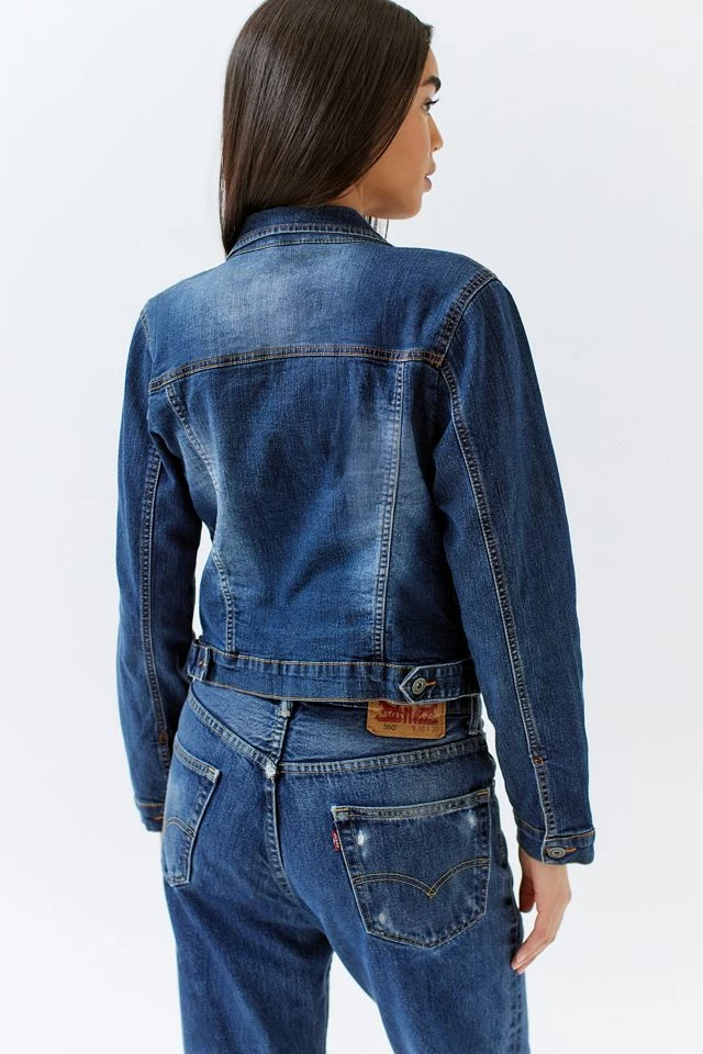 Urban Renewal Vintage Fitted Gummy Denim Trucker Jack New ???? Women's Urban Renewal Vintage Fitted Gummy Denim Trucker Jack Indigo ???? -Urban Renewal shop unnamed file 722