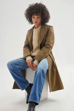 Best Sale ???? Women's Urban Renewal Vintage Utility Trench ???? Coat Khaki ✨