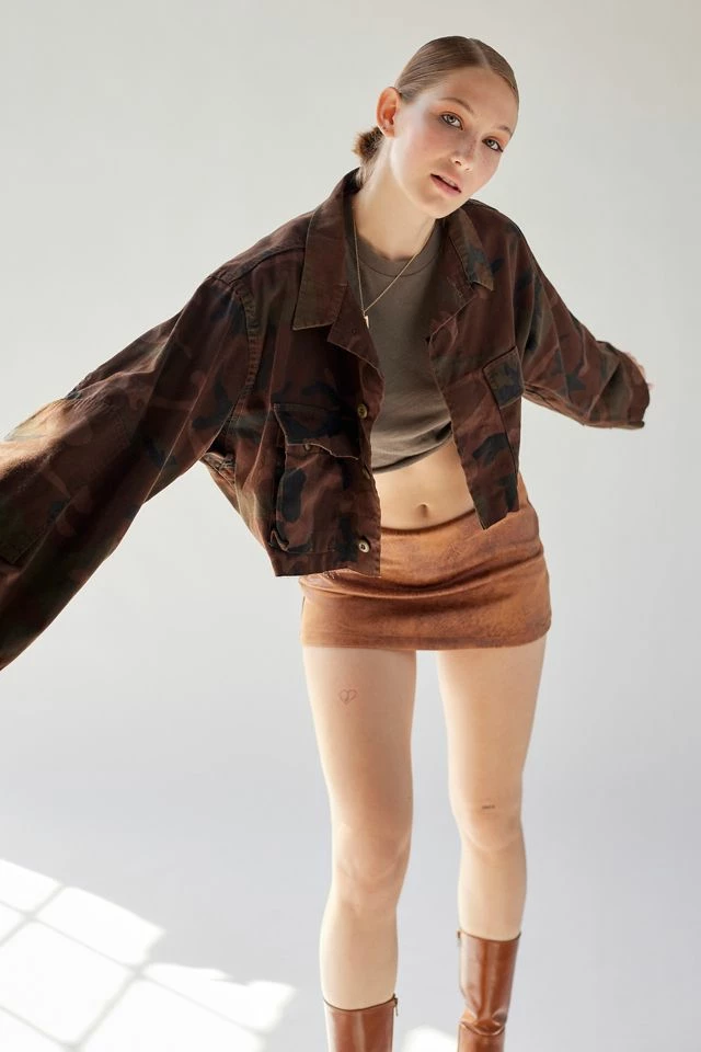 Urban Renewal Remade Overdyed Raw Crop Camo Jacket Promo ???? Women's Urban Renewal Remade Overdyed Raw Crop Camo Jacket Brown ✨ -Urban Renewal shop unnamed file 745
