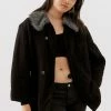 Brand new ???? Women's Urban Renewal Vintage Overdye Fluffy Collar Jacket Black ????
