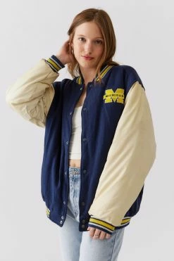 Hot Sale ???? Women's Urban Renewal Vintage Oversized Varsity Jacket Blue ????