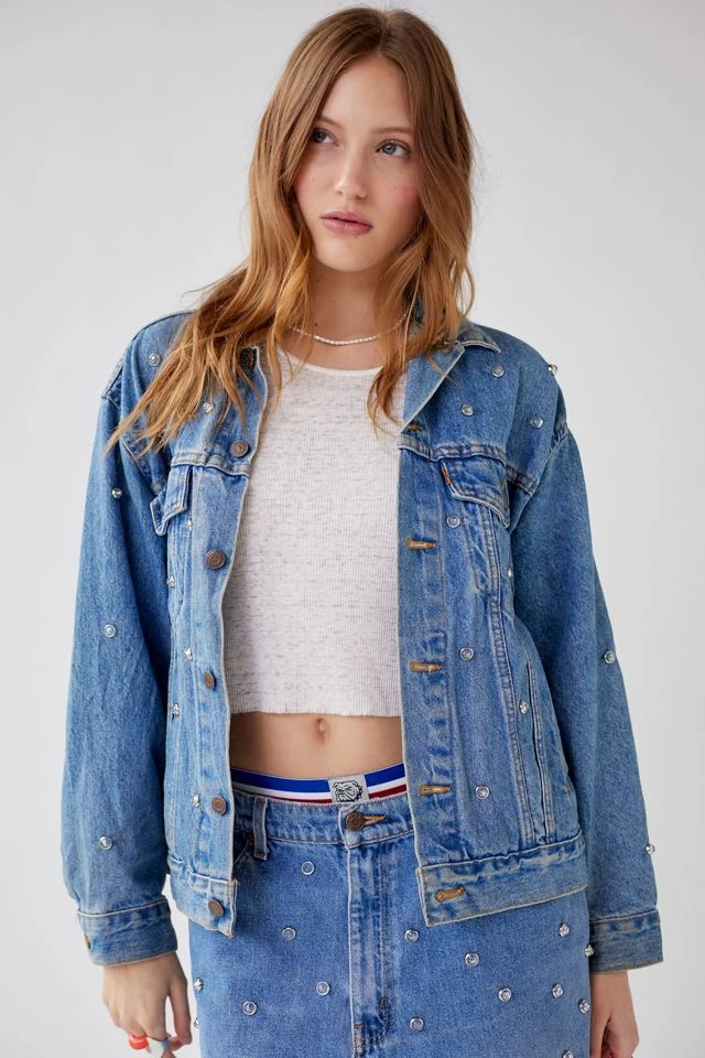 Urban Renewal Parties Remade Levi’s Rhinestone Denim Jacket Outlet ???? Women's Urban Renewal Parties Remade Levi’s Rhinestone Denim Jacket Indigo ⭐ -Urban Renewal shop unnamed file 767