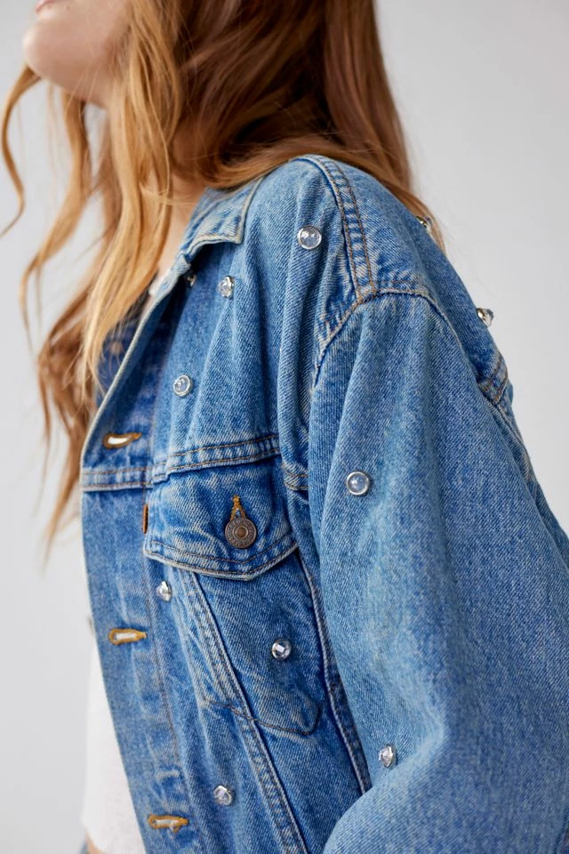 Urban Renewal Parties Remade Levi’s Rhinestone Denim Jacket Outlet ???? Women's Urban Renewal Parties Remade Levi’s Rhinestone Denim Jacket Indigo ⭐ -Urban Renewal shop unnamed file 769