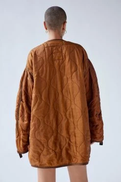 Hot Sale ???? Women's Urban Renewal Vintage Overdyed Longline Liner Jacket Orange ???? -Urban Renewal shop unnamed file 805