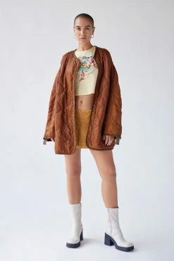 Hot Sale ???? Women's Urban Renewal Vintage Overdyed Longline Liner Jacket Orange ???? -Urban Renewal shop unnamed file 806