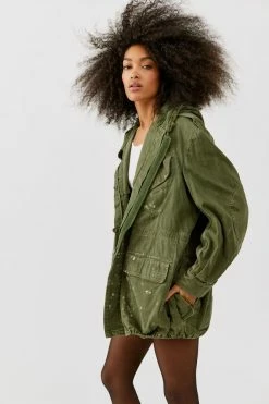 Flash Sale ⭐ Women's Urban Renewal Vintage Paint Splatter Parka Jacket Green ???? -Urban Renewal shop unnamed file 809
