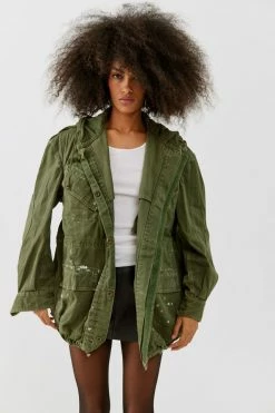 Flash Sale ⭐ Women's Urban Renewal Vintage Paint Splatter Parka Jacket Green ???? -Urban Renewal shop unnamed file 811