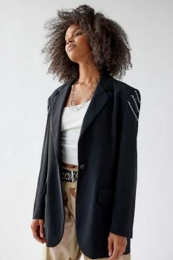 Flash Sale ???? Women's Urban Renewal Remade Chain Shoulder Blazer Black ❤️