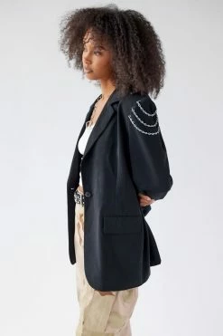 Flash Sale ???? Women's Urban Renewal Remade Chain Shoulder Blazer Black ❤️ -Urban Renewal shop unnamed file 860
