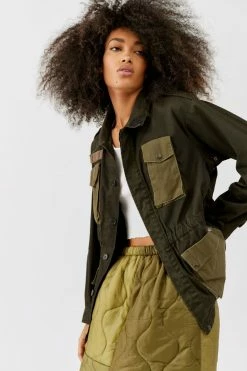 Outlet ???? Women's Urban Renewal Vintage Overdyed Italian Field Jacket Green ⌛ -Urban Renewal shop unnamed file 864