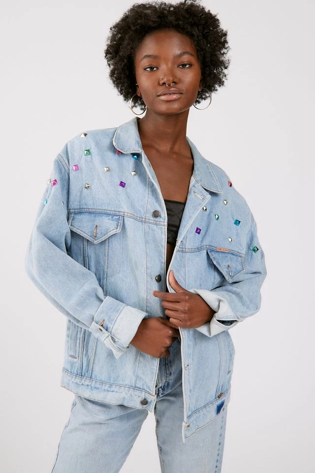 Urban Renewal Remade Studded Denim Jacket Outlet ⌛ Women's Urban Renewal Remade Studded Denim Jacket Indigo ???? -Urban Renewal shop unnamed file 870