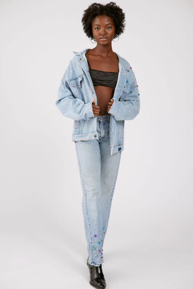 Urban Renewal Remade Studded Denim Jacket Outlet ⌛ Women's Urban Renewal Remade Studded Denim Jacket Indigo ???? -Urban Renewal shop unnamed file 872