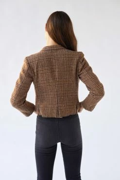 Promo ❤️ Women's Urban Renewal Vintage Plaid Blazer Brown ???? -Urban Renewal shop unnamed file 876