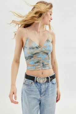 Deals 👏 Women's Urban Renewal Remnants Ruched Front Cami Top Light Blue 🥰