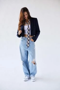 Flash Sale ✔️ Women's Urban Renewal Vintage Cropped Pinstripe Blazer Navy ???? -Urban Renewal shop unnamed file 881