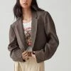 Best Sale ???? Women's Urban Renewal Remade Lightweight Cropped Blazer Jacket Neutral ???? -Urban Renewal shop unnamed file 889