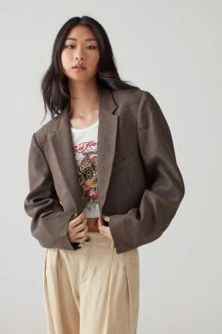 Best Sale ???? Women's Urban Renewal Remade Lightweight Cropped Blazer Jacket Neutral ????