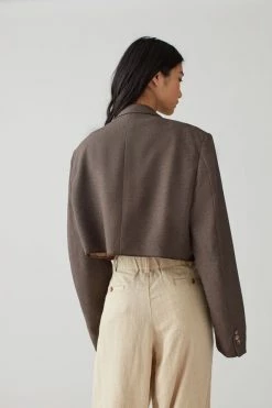 Best Sale ???? Women's Urban Renewal Remade Lightweight Cropped Blazer Jacket Neutral ???? -Urban Renewal shop unnamed file 891