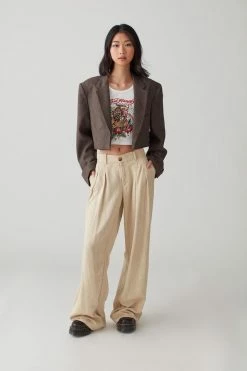 Best Sale ???? Women's Urban Renewal Remade Lightweight Cropped Blazer Jacket Neutral ???? -Urban Renewal shop unnamed file 892