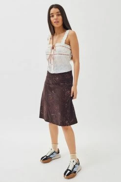 Flash Sale ???? Women's Urban Renewal Remnants Floral Embellished Midi ???? Skirt Brown ???? 5 Flash Sale ???? Women's Urban Renewal Remnants Floral Embellished Midi ???? Skirt Brown ???? -Urban Renewal shop unnamed file 940