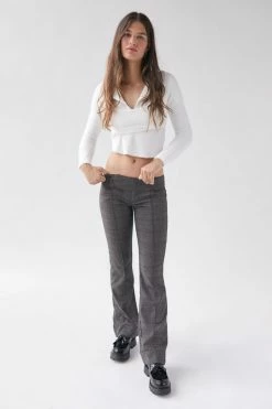 Flash Sale ???? Women's Urban Renewal Vintage Y2K Printed Trouser Pant Black ❤️